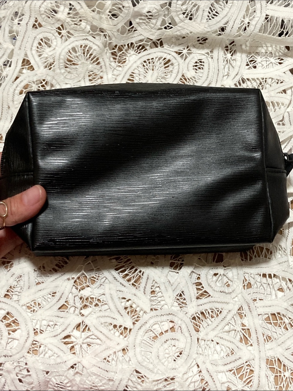Yves Saint Laurent P arfums Black Textured Cosmetic Bag - Picture 4 of 8